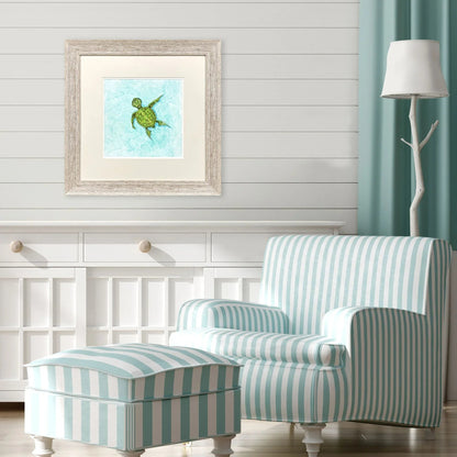 Swim Lesson Blue Framed Wall Art