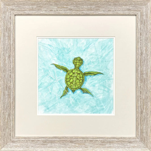 Swim Lesson Blue Framed Wall Art