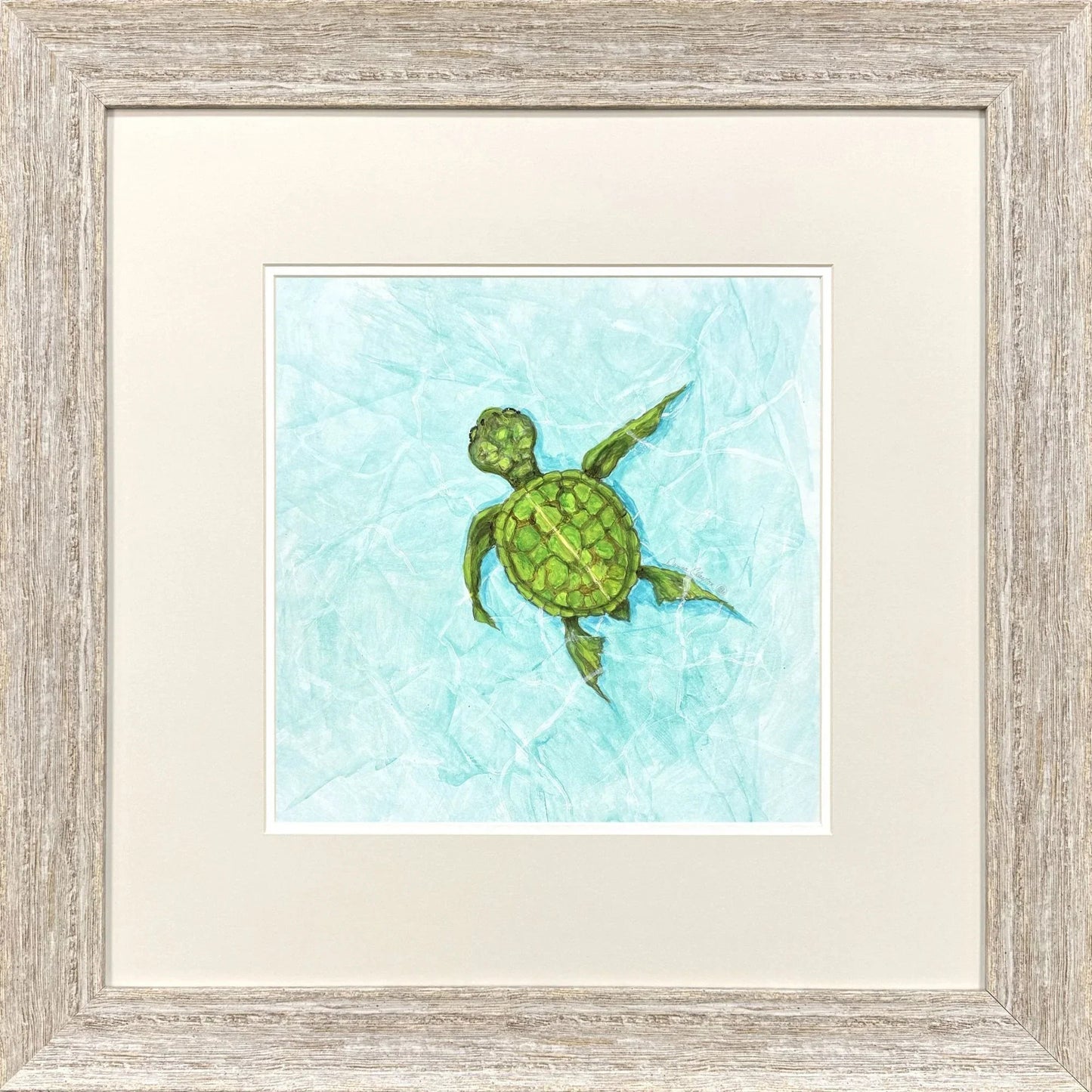Swim Lesson Blue Framed Wall Art