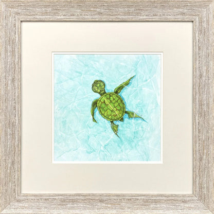 Swim Lesson Blue Framed Wall Art