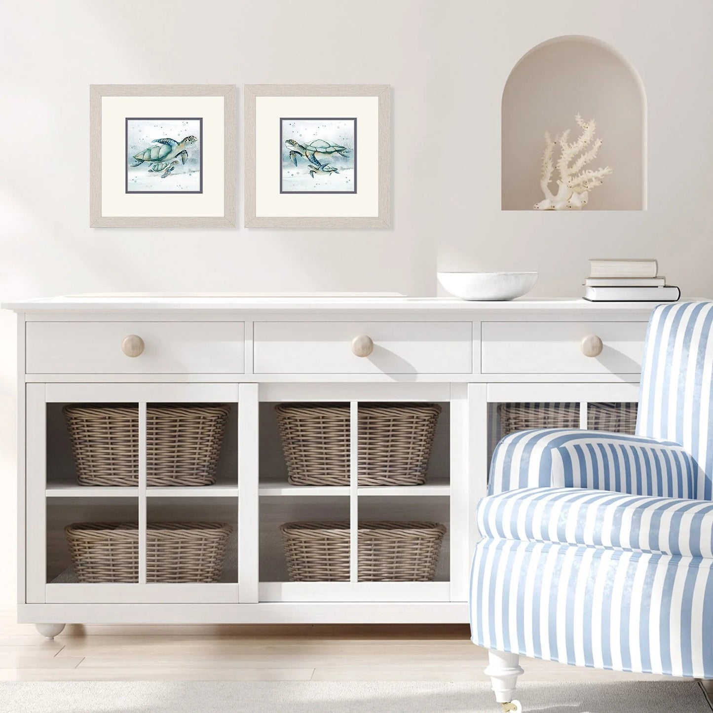 Swim Lessons Blue Framed Wall Art 2PC