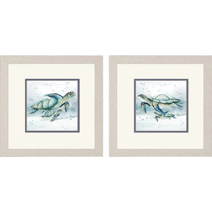 Swim Lessons Blue Framed Wall Art 2PC