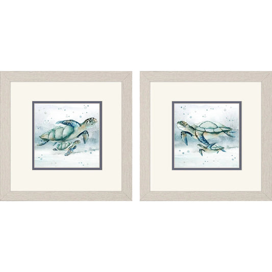 Swim Lessons Blue Framed Wall Art 2PC