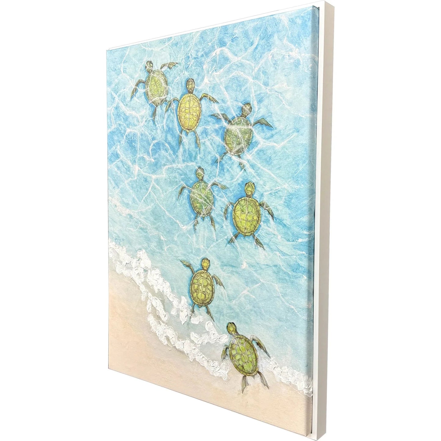 Swimming Turtles II Blue Canvas Art