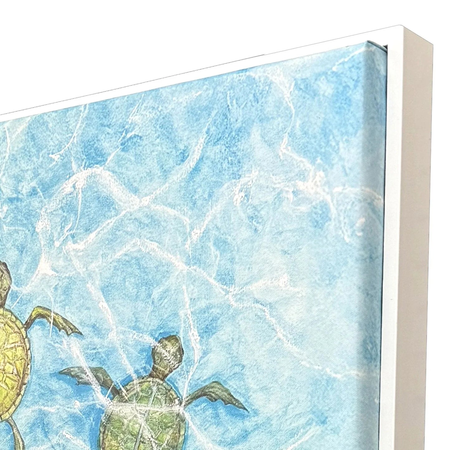 Swimming Turtles II Blue Canvas Art