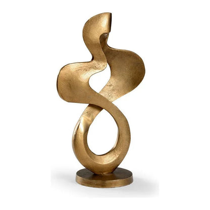 Swirl Gold Accent Contemporary Design Sculpture - LOOMLAN - Wildwood - Statues & Sculptures
