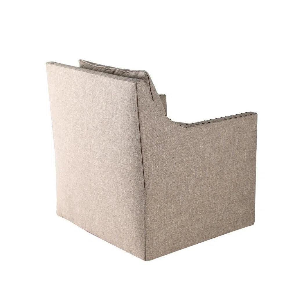 Swivel Club Chair Kim, Euro Burlap - LOOMLAN - Peninsula Home - Club Chairs