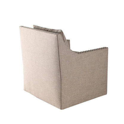 Swivel Club Chair Kim, Euro Burlap - LOOMLAN - Peninsula Home - Club Chairs