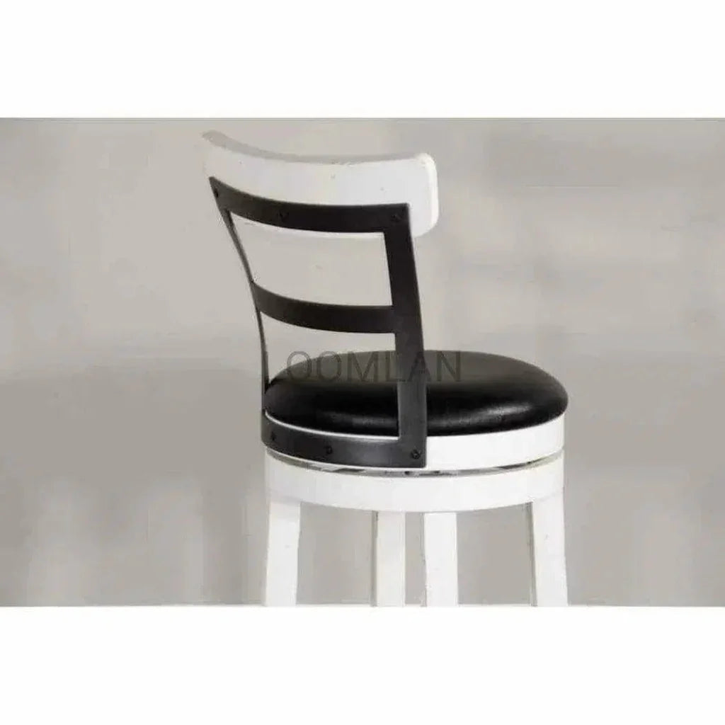 Swivel Counter StoolBlack Leather Seat - LOOMLAN - Sunny D - Counter Stools