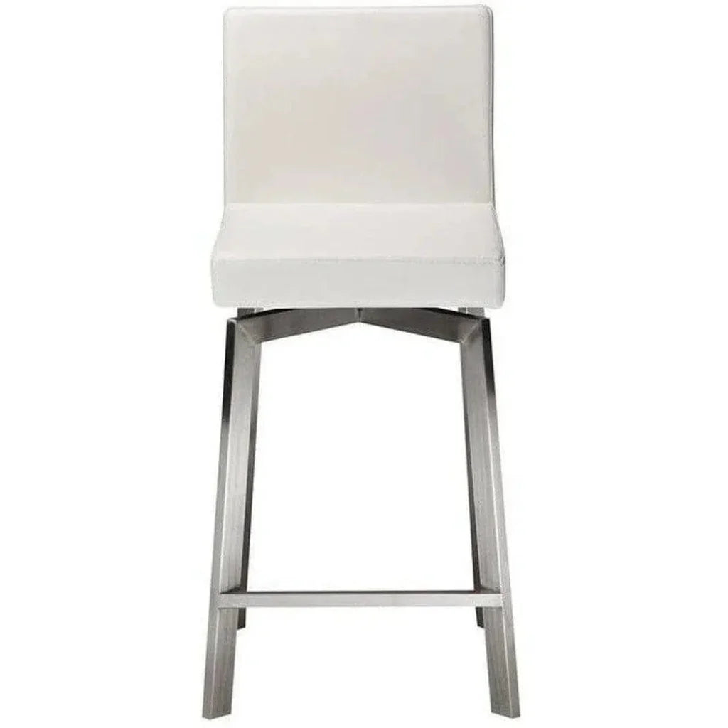 Swivel Counter Stool White Contemporary - LOOMLAN - Moe's Home - Counter Stools
