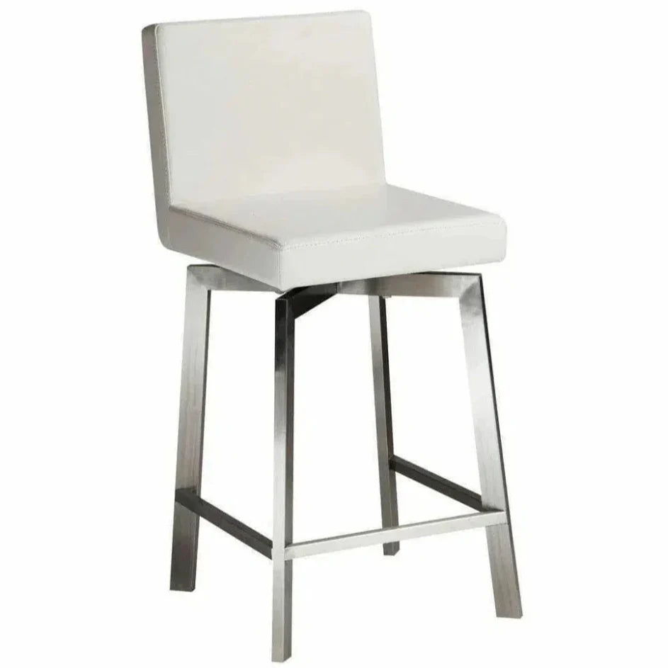Swivel Counter Stool White Contemporary - LOOMLAN - Moe's Home - Counter Stools