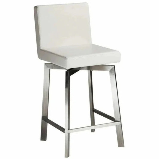 Swivel Counter Stool White Contemporary - LOOMLAN - Moe's Home - Counter Stools