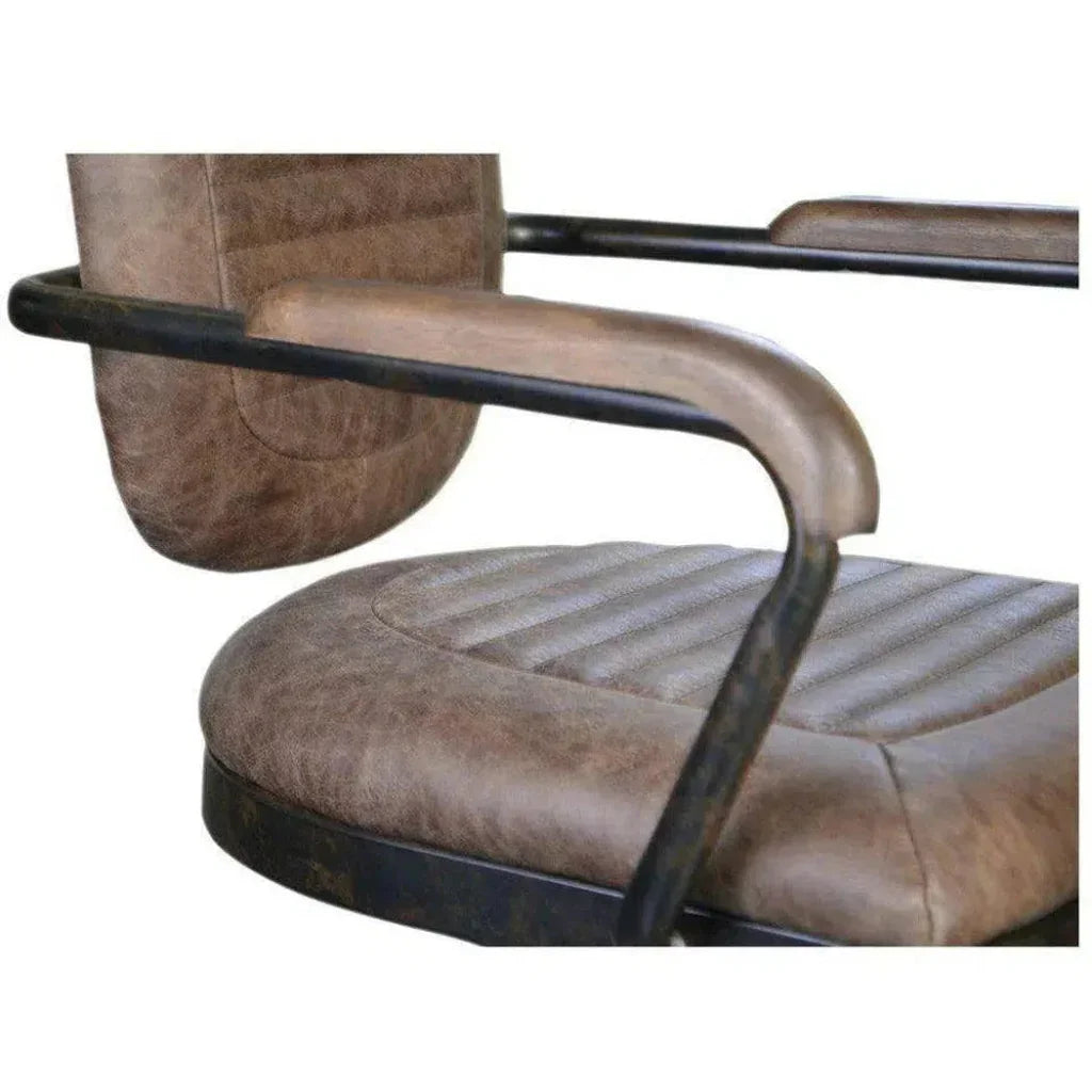 Swivel Desk Chair Con Pana Brown Industrial-Office Chairs-Moe's Home-LOOMLAN