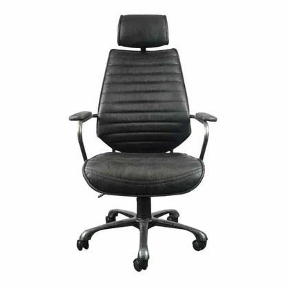 Swivel Office Chair Onyx Black Industrial-Office Chairs-Moe's Home-LOOMLAN