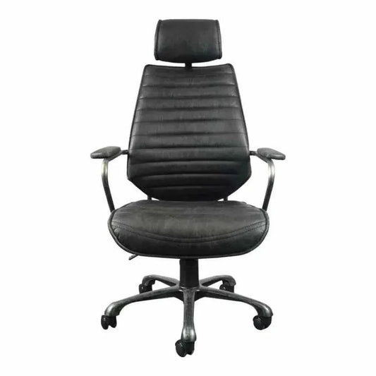 Swivel Office Chair Onyx Black Industrial-Office Chairs-Moe's Home-LOOMLAN
