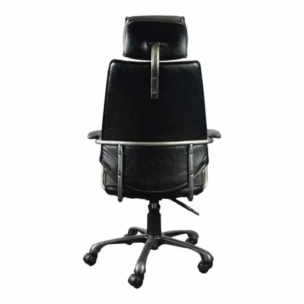 Swivel Office Chair Onyx Black Industrial-Office Chairs-Moe's Home-LOOMLAN