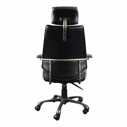 Swivel Office Chair Onyx Black Industrial-Office Chairs-Moe's Home-LOOMLAN