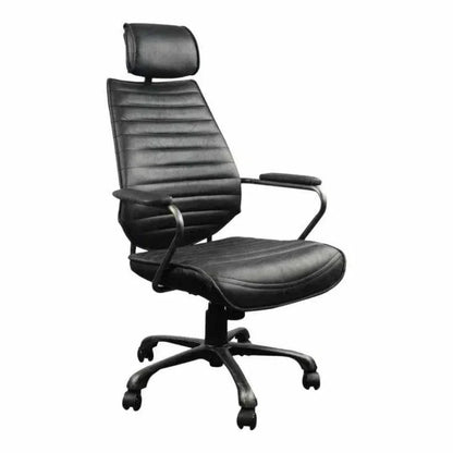 Swivel Office Chair Onyx Black Industrial-Office Chairs-Moe's Home-LOOMLAN