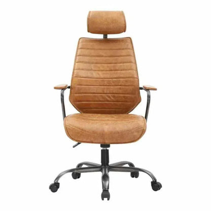Swivel Office Chair Tan Orange Industrial-Office Chairs-Moe's Home-LOOMLAN