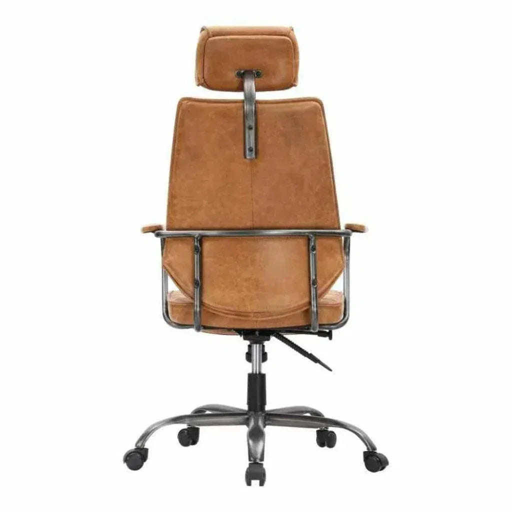 Swivel Office Chair Tan Orange Industrial-Office Chairs-Moe's Home-LOOMLAN