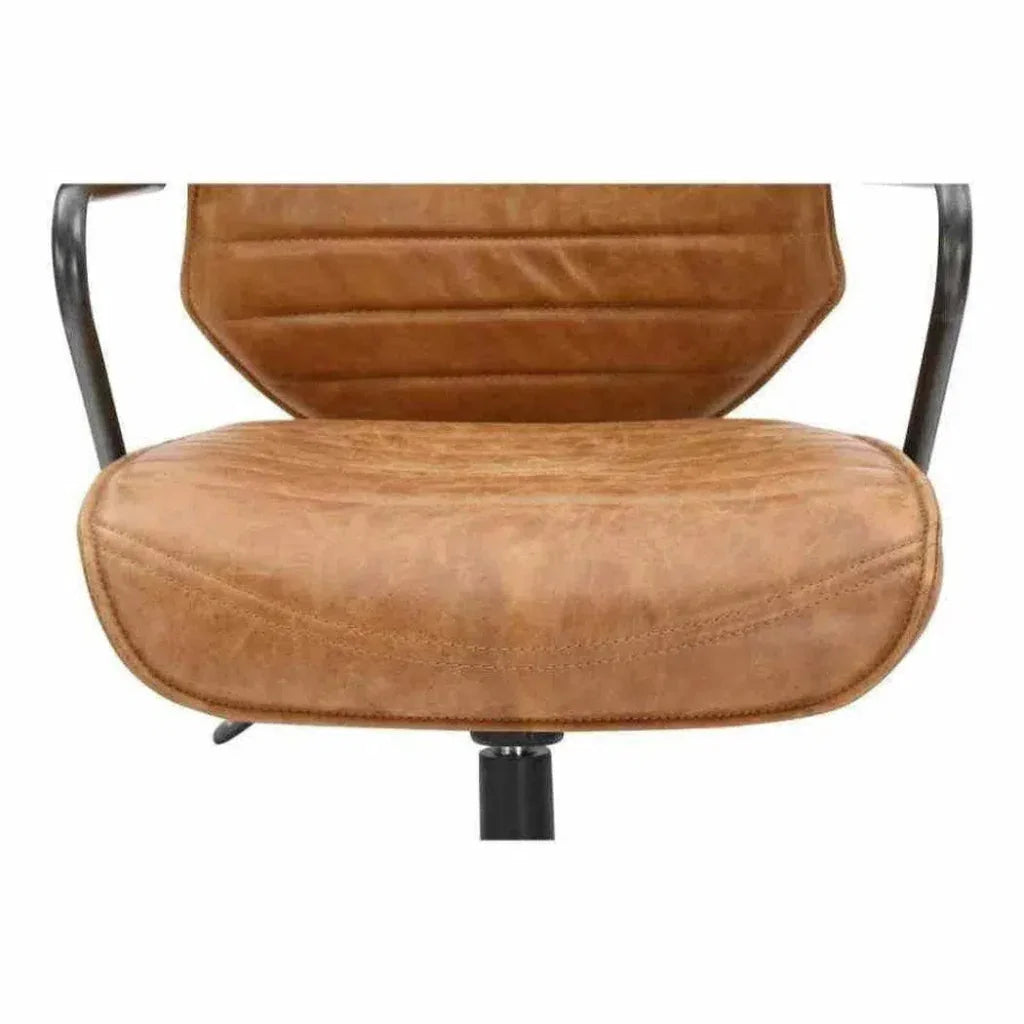 Swivel Office Chair Tan Orange Industrial-Office Chairs-Moe's Home-LOOMLAN