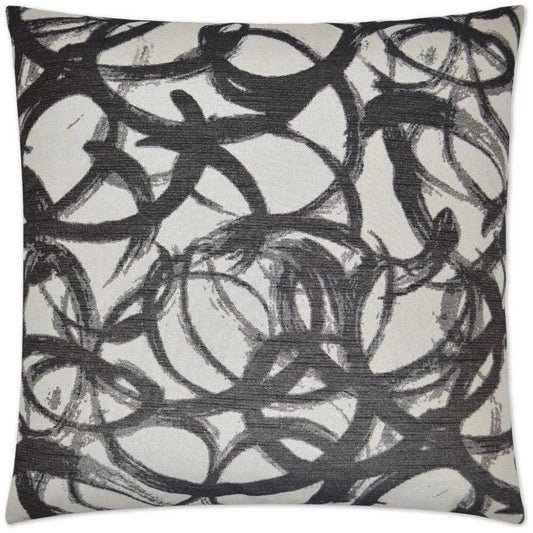 Swoosh Black Throw Pillow With Insert - LOOMLAN - D.V. Kap - Throw Pillows