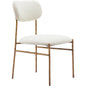 Sydhavnen Cream & Gold Armless Dining Chair - LOOMLAN - Zuo Modern - Dining Chairs