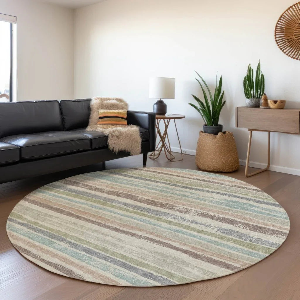 Sylira Beige Washable Indoor-Outdoor Rug-Outdoor Rugs-LOOMLAN Rugs-LOOMLAN