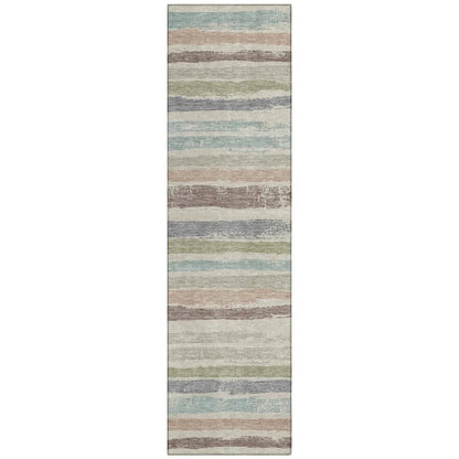 Sylira Beige Washable Indoor-Outdoor Rug-Outdoor Rugs-LOOMLAN Rugs-2'3" x 7'6"-LOOMLAN