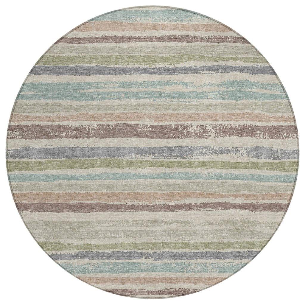 Sylira Beige Washable Indoor-Outdoor Rug-Outdoor Rugs-LOOMLAN Rugs-8' x 8'-LOOMLAN