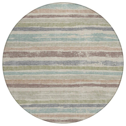 Sylira Beige Washable Indoor-Outdoor Rug-Outdoor Rugs-LOOMLAN Rugs-8' x 8'-LOOMLAN