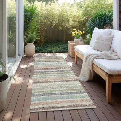Sylira Beige Washable Indoor-Outdoor Rug-Outdoor Rugs-LOOMLAN Rugs-LOOMLAN