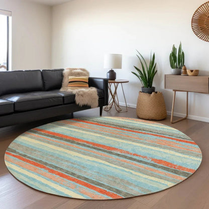 Sylira Blue Washable Indoor-Outdoor Rug-Outdoor Rugs-LOOMLAN Rugs-LOOMLAN