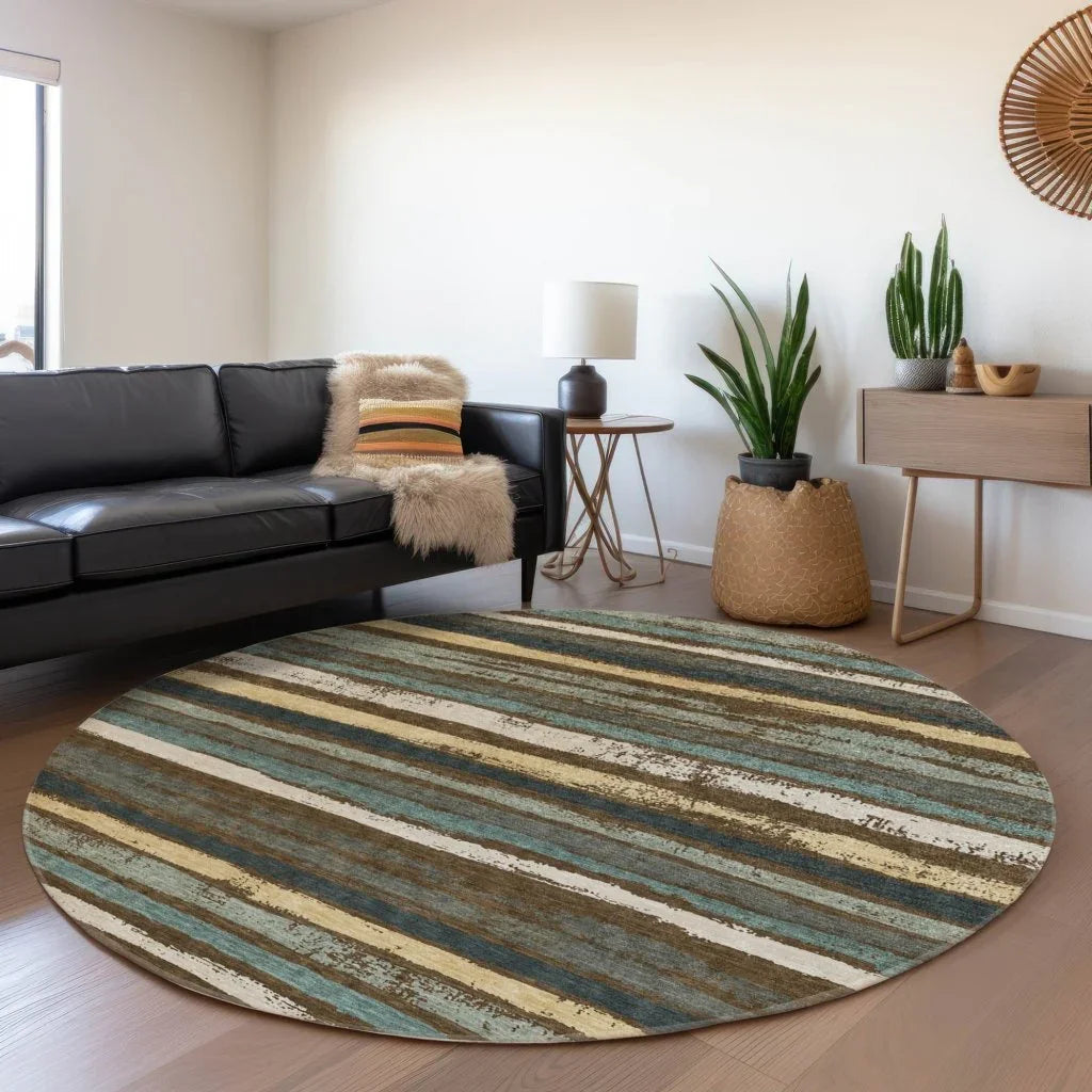 Sylira Brown Washable Indoor-Outdoor Rug-Outdoor Rugs-LOOMLAN Rugs-LOOMLAN