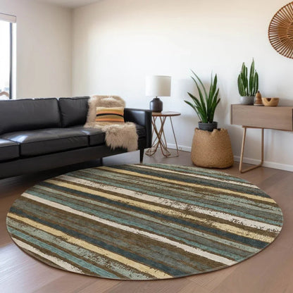 Sylira Brown Washable Indoor-Outdoor Rug-Outdoor Rugs-LOOMLAN Rugs-LOOMLAN