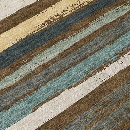 Sylira Brown Washable Indoor-Outdoor Rug-Outdoor Rugs-LOOMLAN Rugs-LOOMLAN