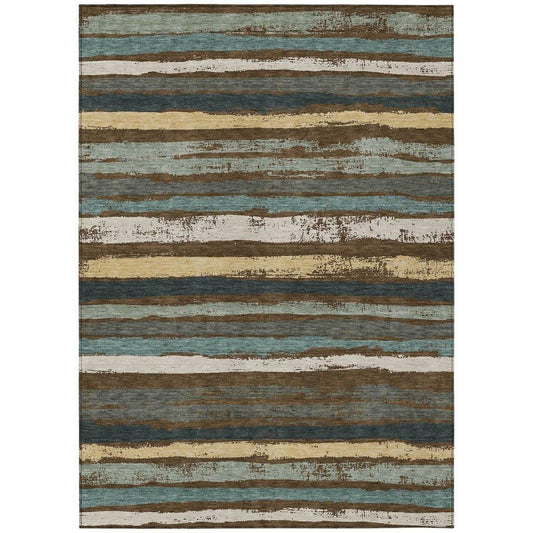 Sylira Brown Washable Indoor-Outdoor Rug-Outdoor Rugs-LOOMLAN Rugs-2'6" x 3'10"-LOOMLAN