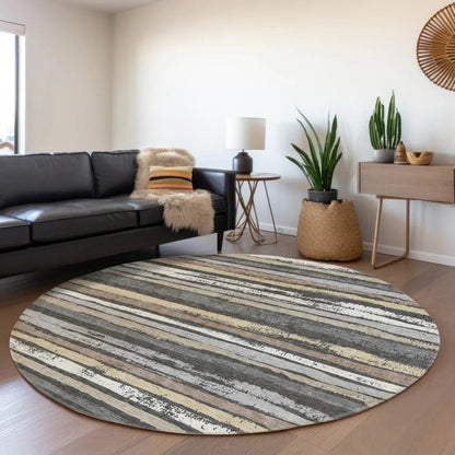 Sylira Charcoal Washable Indoor-Outdoor Rug-Outdoor Rugs-LOOMLAN Rugs-LOOMLAN