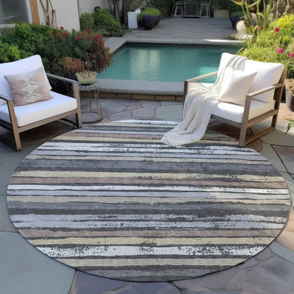 Sylira Charcoal Washable Indoor-Outdoor Rug-Outdoor Rugs-LOOMLAN Rugs-LOOMLAN
