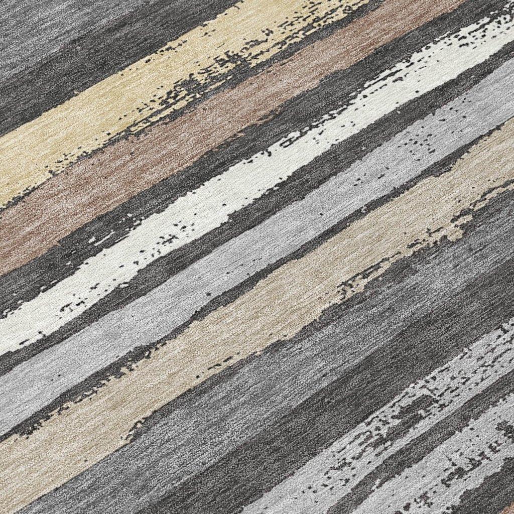 Sylira Charcoal Washable Indoor-Outdoor Rug-Outdoor Rugs-LOOMLAN Rugs-LOOMLAN