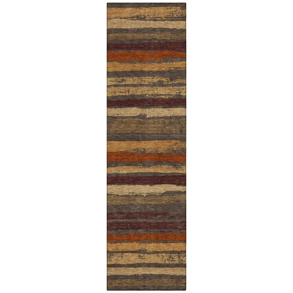 Sylira Chocolate Washable Indoor-Outdoor Rug-Outdoor Rugs-LOOMLAN Rugs-2'3" x 7'6"-LOOMLAN