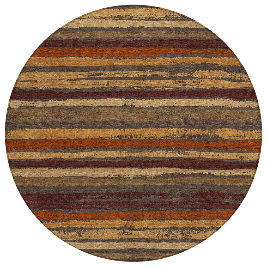 Sylira Chocolate Washable Indoor-Outdoor Rug-Outdoor Rugs-LOOMLAN Rugs-8' x 8'-LOOMLAN