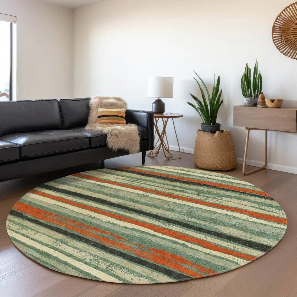 Sylira Green Washable Indoor-Outdoor Rug-Outdoor Rugs-LOOMLAN Rugs-LOOMLAN