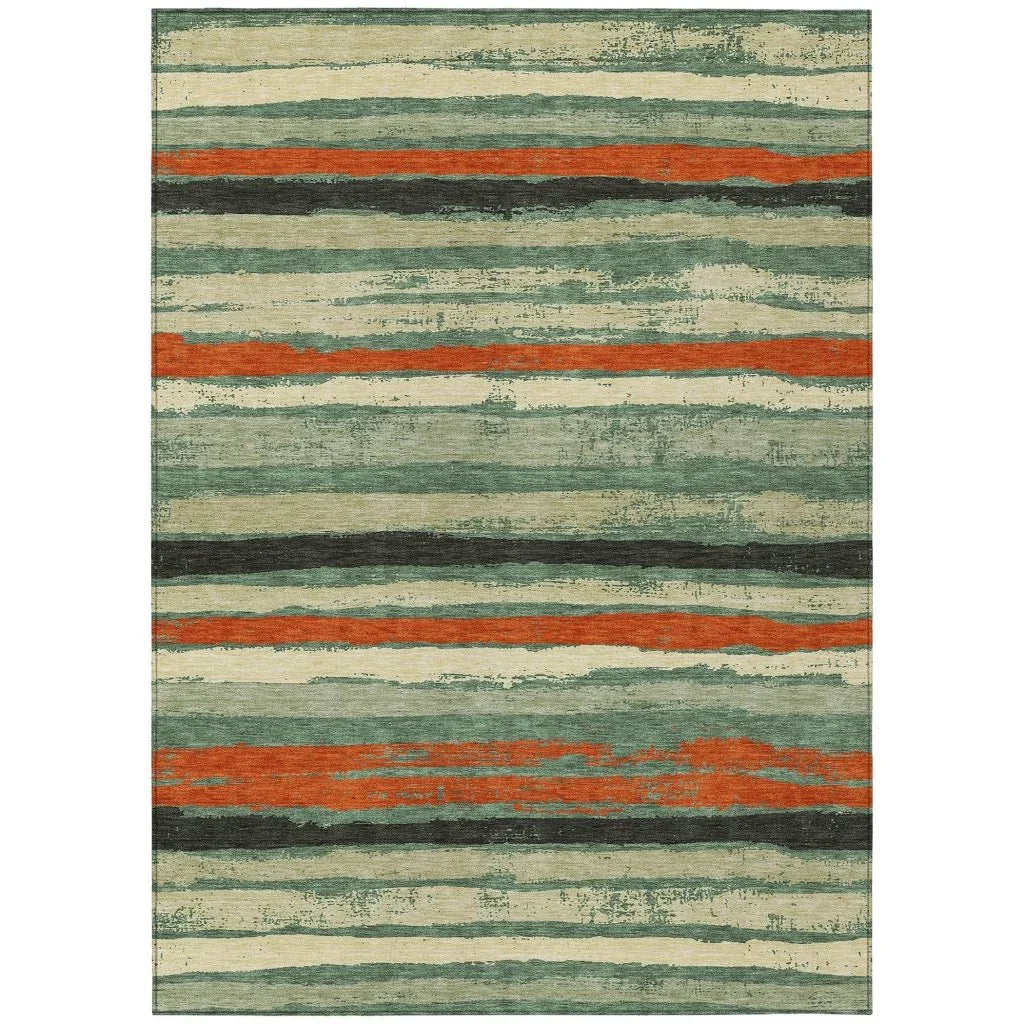 Sylira Green Washable Indoor-Outdoor Rug-Outdoor Rugs-LOOMLAN Rugs-2'6" x 3'10"-LOOMLAN