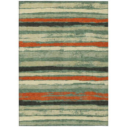 Sylira Green Washable Indoor-Outdoor Rug-Outdoor Rugs-LOOMLAN Rugs-2'6" x 3'10"-LOOMLAN