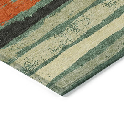Sylira Green Washable Indoor-Outdoor Rug-Outdoor Rugs-LOOMLAN Rugs-LOOMLAN