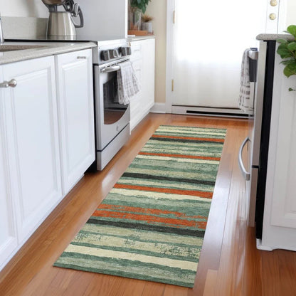 Sylira Green Washable Indoor-Outdoor Rug-Outdoor Rugs-LOOMLAN Rugs-LOOMLAN