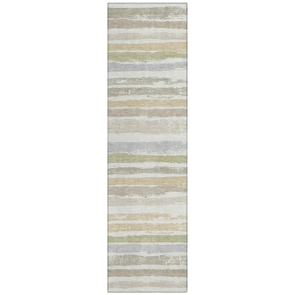 Sylira Ivory Washable Indoor-Outdoor Rug-Outdoor Rugs-LOOMLAN Rugs-2'3" x 7'6"-LOOMLAN