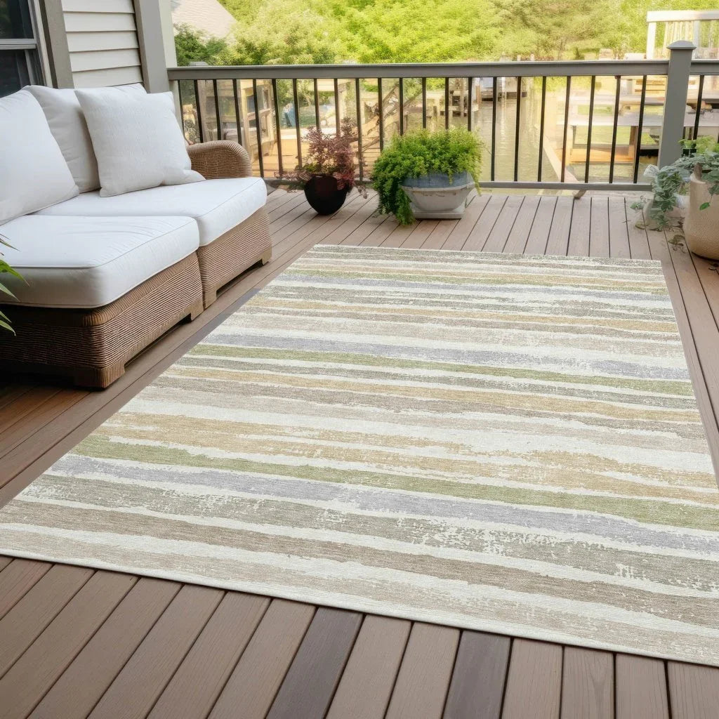 Sylira Ivory Washable Indoor-Outdoor Rug-Outdoor Rugs-LOOMLAN Rugs-LOOMLAN