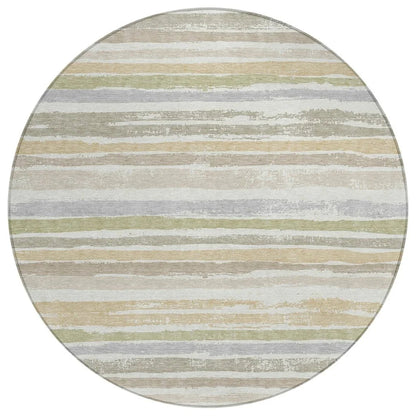 Sylira Ivory Washable Indoor-Outdoor Rug-Outdoor Rugs-LOOMLAN Rugs-8' x 8'-LOOMLAN